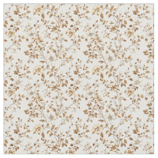 ゴールデンベージュトイルバラと花 ファブリック