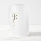 ゴールデンベースクレフ、 音符記号ミュージックノート フロストグラスビールジョッキ (正面左)