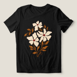 ゴールデンペタル 女性用 抽象的フラワーロンTシャツ トライブレンドＴシャツ