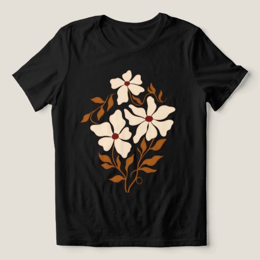 ゴールデンペタル 女性用 抽象的フラワーロンTシャツ トライブレンドTシャツ (デザイン正面)