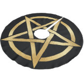 ゴールデンペンタグラムオンブラック ブラッシュドポリエステルツリースカート (アングル)