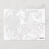 ゴールデンペーパーカットのベトナムのルースターカスタム年VP ポストカード (裏面)