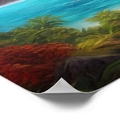 ゴールデンホライズンサンセットオン魅力的ビーチ ポスター (角)