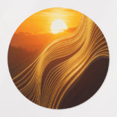 ゴールデンホライズン - ミニマリスト抽象ステッカー ラベル (デザイン1)