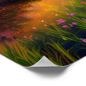 ゴールデンホライズン、睡眠火山、オレンジ色の夕日 ポスター (角)