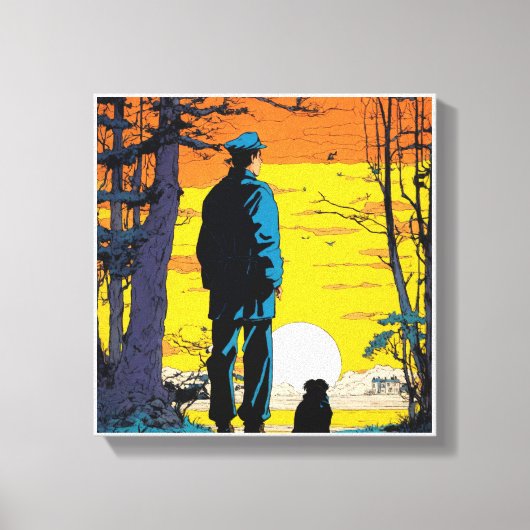 ゴールデンホライゾン息をのむようなサンセットウォール絵を描ズ キャンバスプリント (正面)