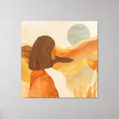 ゴールデンホライゾン – 抽象芸術デザートウーマン キャンバスプリント (正面)