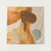 ゴールデンホライゾン – 抽象芸術デザートウーマン タペストリー (正面(横))