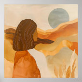 ゴールデンホライゾン – 抽象芸術デザートウーマン ポスター (正面)