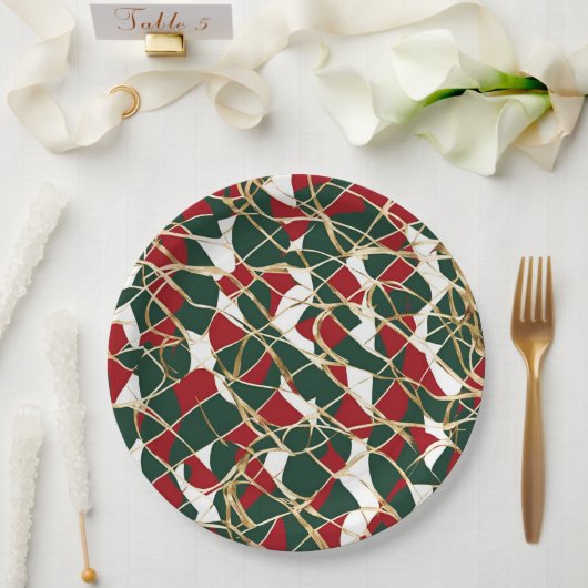 ゴールデンホリデーエレガンスクリスマス紙プレート ペーパープレート (ウェディング)