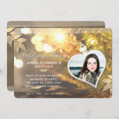 ゴールデンホリデーハートフォト悔やみや弔慰サンキューカード 招待状 (正面/裏面)