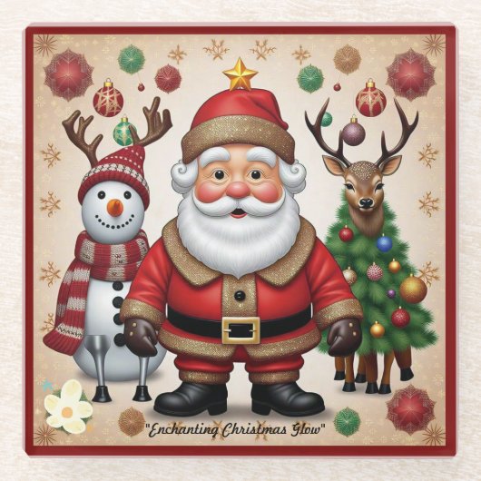 "ゴールデンホリデー" ガラスコースター (正面)