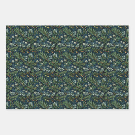 ゴールデンホリーと冬の葉 ラッピングペーパーシート