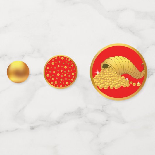 ゴールデンホルンオブ豊穣赤と白人 コンフェッティ (正面)