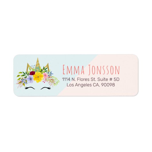 ゴールデンホルンユニコーンとフローラリース ラベル (正面)