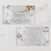ゴールデンホワイトグレー大理石VIPパール銀 名刺 (正面/裏面)