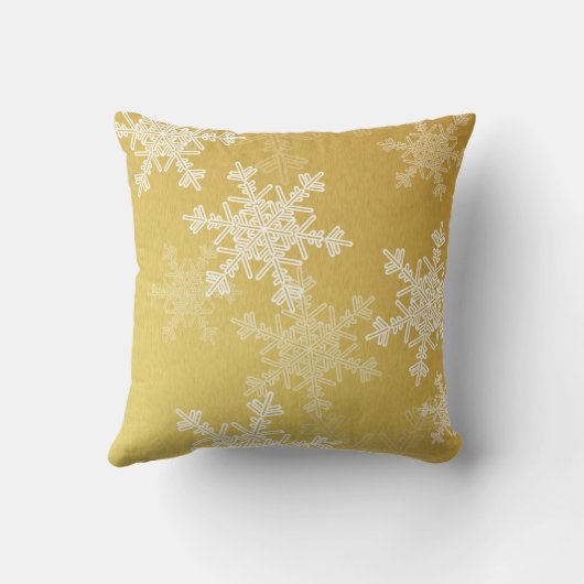 ゴールデンホワイトスノーフレークミニマリスクリスマス クッション (裏面)
