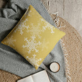 ゴールデンホワイトスノーフレークミニマリスクリスマス クッション