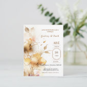 ゴールデンホワイトフラワー結婚式招待状 招待状 (スタンド正面)