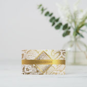 ゴールデンホワイトPythonスキンVip名刺 名刺 (スタンド正面)