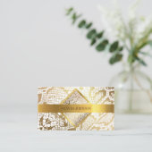 ゴールデンホワイトPythonスキンVip名刺 名刺 (スタンド正面)