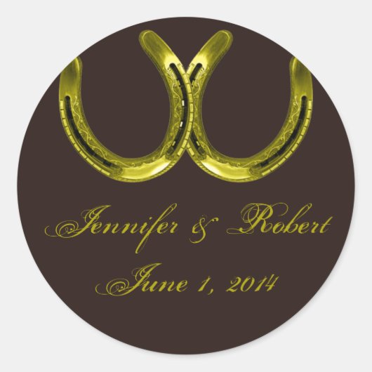 ゴールデンホースシューズオンブラウン封筒用シール ラウンドシール (正面)