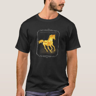 ゴールデンホース ゴールド 牝馬 騎馬 去勢馬 たてがみ 馬 Tシャツ