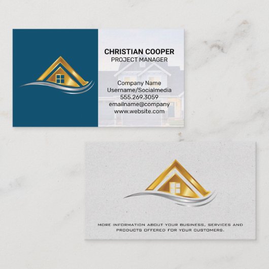 ゴールデンホームロゴ | 実在不動産 名刺 (正面/裏面)