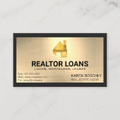 ゴールデンホームロゴ | 金ゴールド金属背景 名刺 (正面)