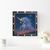 ゴールデンホーンユニコーンスターリージャーニー スクエア壁時計 (ホーム)