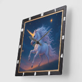 ゴールデンホーンユニコーンスターリージャーニー スクエア壁時計 (傾斜)