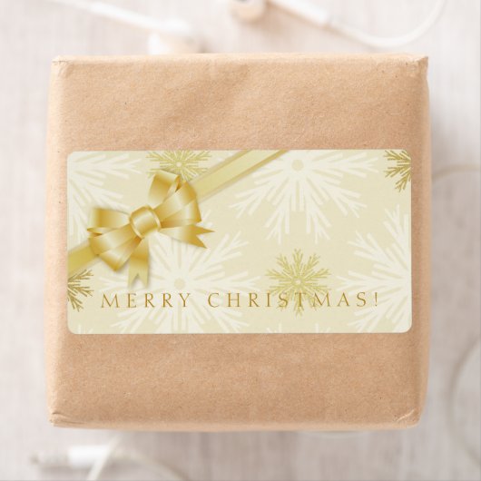 ゴールデンボウのクリスマススノーフレークラベル ラベル (インサイチュ)