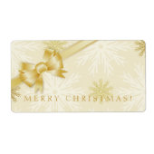 ゴールデンボウのクリスマススノーフレークラベル ラベル (正面)