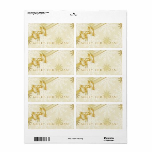 ゴールデンボウのクリスマススノーフレークラベル ラベル (フルシート)