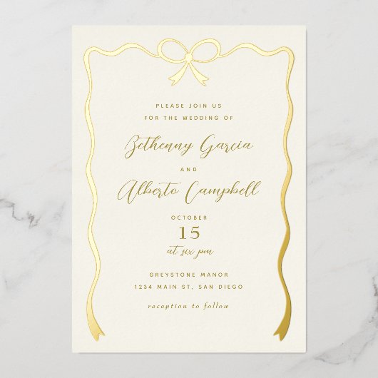 ゴールデンボウフォイル招待状 箔招待状 (正面)