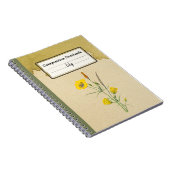 ゴールデンボウルマリポサフラワーカンプパーソナライズされたメント ノートブック (右側)