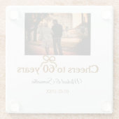 ゴールデンボウ応援60周年結婚の ガラスコースター (裏面)