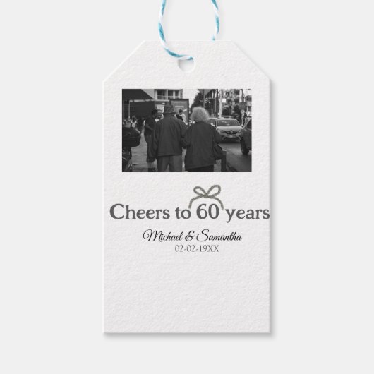 ゴールデンボウ応援60周年結婚の ギフトタグ (正面)