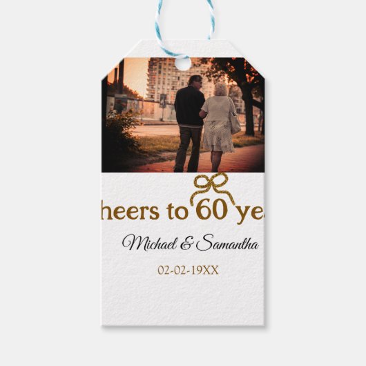 ゴールデンボウ応援60周年結婚の ギフトタグ (正面)