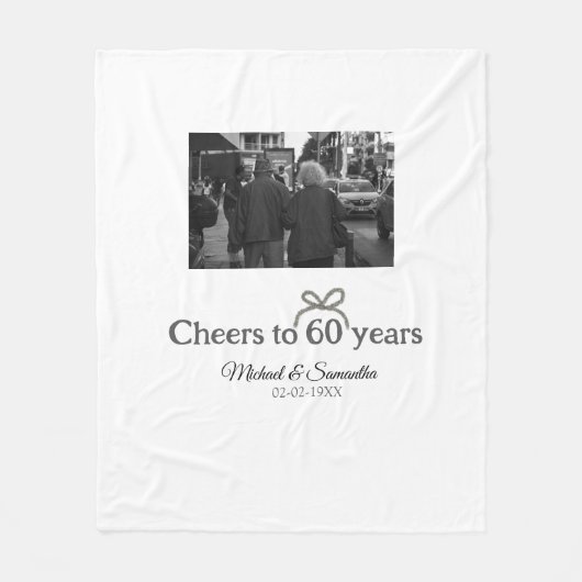 ゴールデンボウ応援60周年結婚の フリースブランケット (正面)