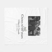 ゴールデンボウ応援60周年結婚の フリースブランケット (正面(横))