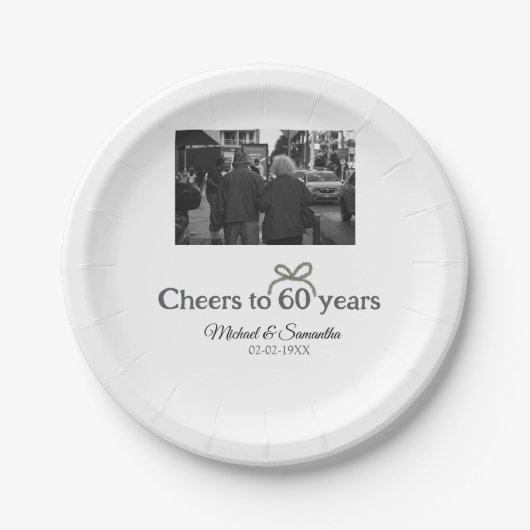 ゴールデンボウ応援60周年結婚の ペーパープレート (正面)