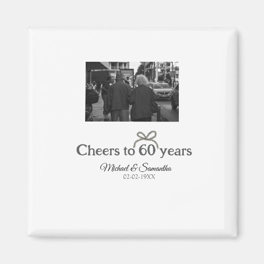 ゴールデンボウ応援60周年結婚の マグネット (正面)