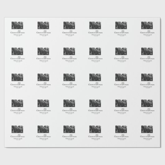 ゴールデンボウ応援60周年結婚の ラッピングペーパー (フラット)