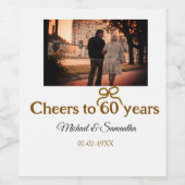 ゴールデンボウ応援60周年結婚の ワインラベル (シングルラベル)