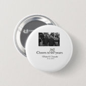 ゴールデンボウ応援60周年結婚の 缶バッジ (正面&裏面)