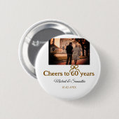 ゴールデンボウ応援60周年結婚の 缶バッジ (正面&裏面)