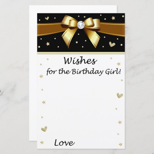 ゴールデンボウ誕生日の女の子のための願い (正面/裏面)