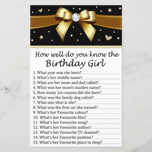 ゴールデンボウ誕生日の女の子をどれだけ知っているか (正面)