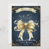 ゴールデンボウ誕生日 | エレガントお祝い 招待状 (正面)